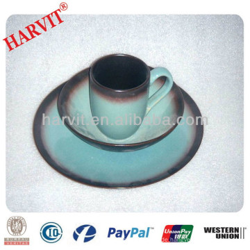 16PC Reactive Glaze Steingut Chinese Restaurant Geschirr